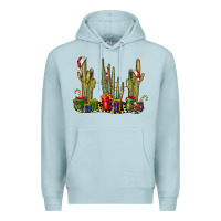 Blue Mist Christmas Cactus Premium Hoodie - LillyAllenDesigns