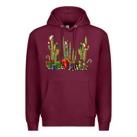 Burgundy Christmas Cactus Premium Hoodie - LillyAllenDesigns