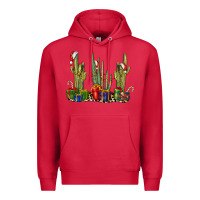 Cardinal Christmas Cactus Premium Hoodie - LillyAllenDesigns