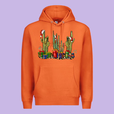 Christmas Cactus Premium Hoodie Designed By Lillyallendesigns