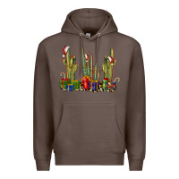 Coffee Christmas Cactus Premium Hoodie - LillyAllenDesigns