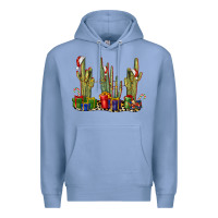 Colony Blue Christmas Cactus Premium Hoodie - LillyAllenDesigns