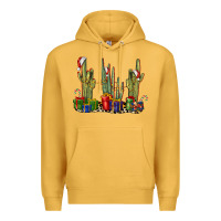 Mustard Christmas Cactus Premium Hoodie - LillyAllenDesigns