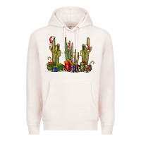 Pale Pink Christmas Cactus Premium Hoodie - LillyAllenDesigns