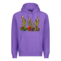 Purple Christmas Cactus Premium Hoodie - LillyAllenDesigns