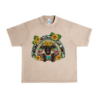 Suffolk Ewe Front Sunflowers Rainbow Urban Heavy Tee | Teevron