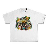 Lunar Rock suffolk ewe front sunflowers rainbow Urban Heavy Tee - BarkalooDesign