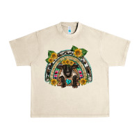 Sandshell suffolk ewe front sunflowers rainbow Urban Heavy Tee - BarkalooDesign