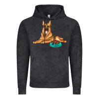 Vintage Black german shepherd with food bowl Vintage Hoodie - texasbilliewilder