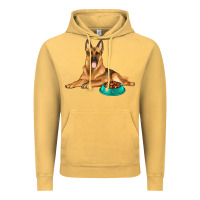 Vintage Mustard german shepherd with food bowl Vintage Hoodie - texasbilliewilder