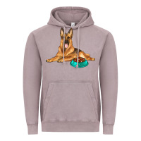 Vintage Zinc german shepherd with food bowl Vintage Hoodie - texasbilliewilder