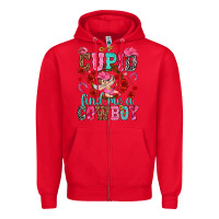 Red cupid find me a cowboy Zipper Hoodie - NancyCooperArtShop