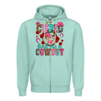 Seafoam cupid find me a cowboy Zipper Hoodie - NancyCooperArtShop