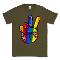 Army Green pride leopard peace hand Classic Tee - JahusDesignShop