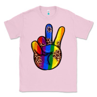 Bubblegum Pink pride leopard peace hand Classic Tee - JahusDesignShop