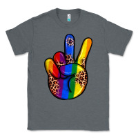 Charcoal Heather pride leopard peace hand Classic Tee - JahusDesignShop