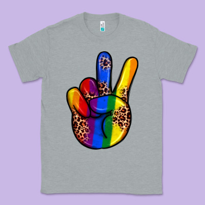 Pride Leopard Peace Hand Classic Tee Designed By Jahusdesignshop