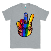 Heather Grey pride leopard peace hand Classic Tee - JahusDesignShop