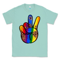 Seafoam pride leopard peace hand Classic Tee - JahusDesignShop
