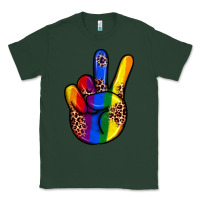 Sports Green pride leopard peace hand Classic Tee - JahusDesignShop