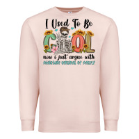 Pale Pink i used to be cool now i just argue with miniature Premium Sweatshirt - MaliasSmallBusiness
