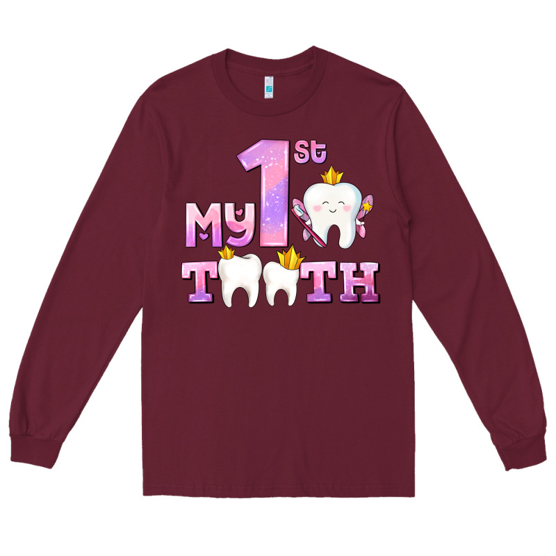 My First Tooth With Teeth For Girls Long Sleeve Tee by AdoDesignShop | Teevron