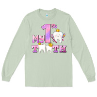 Matcha my first tooth with teeth for girls Long Sleeve Tee - AdoDesignShop