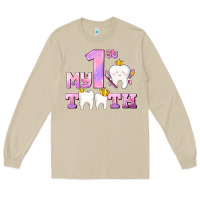 Mushroom my first tooth with teeth for girls Long Sleeve Tee - AdoDesignShop