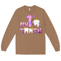 Toasted Coconut my first tooth with teeth for girls Long Sleeve Tee - AdoDesignShop
