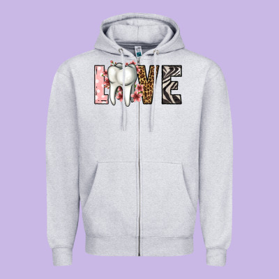 Love Dentist Life Zipper Hoodie Designed By Jasminsmagicworld