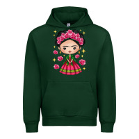 Forest Green Mexican Girl Urban Hoodie - texasbilliewilder
