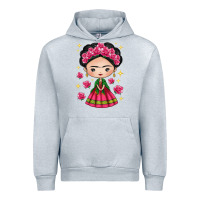 Heather Grey Mexican Girl Urban Hoodie - texasbilliewilder