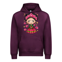 Mauve Wine Mexican Girl Urban Hoodie - texasbilliewilder