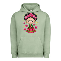 Pigment Oil Green Mexican Girl Urban Hoodie - texasbilliewilder