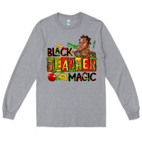 Heather Grey black teacher  magic Long Sleeve Tee - AdoDesignShop