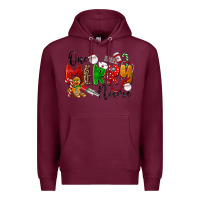 Burgundy One Merry Nurse Premium Hoodie - LillyAllenDesigns
