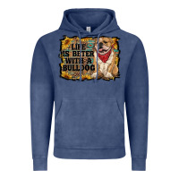 Vintage Denim life is better with a bulldog Vintage Hoodie - RanaPortraitStore
