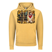 Vintage Mustard life is better with a bulldog Vintage Hoodie - RanaPortraitStore