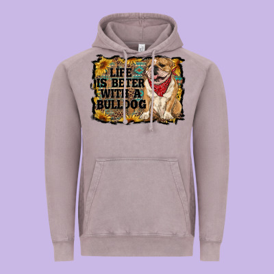 Life Is Better With A Bulldog Vintage Hoodie Designed By Ranaportraitstore