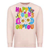 Pale Pink happy looks good on you Premium Sweatshirt - NancyCooperArtShop