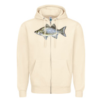 Sandshell White Bass Fish Illustrations Zipper Hoodie - LillyAllenDesigns