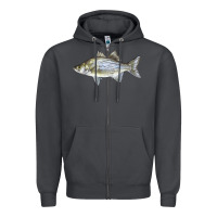 Smoke White Bass Fish Illustrations Zipper Hoodie - LillyAllenDesigns