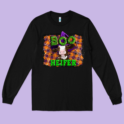 Boo Heifer Halloween Long Sleeve Tee Designed By Artiststas