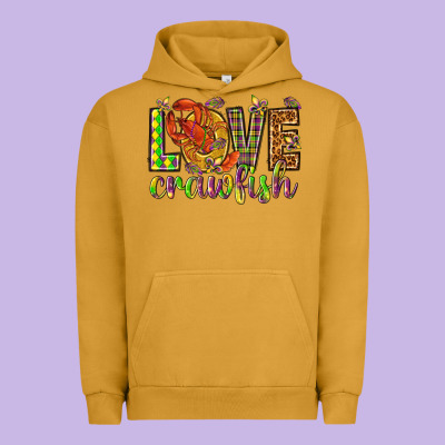 Mardi Gras Love Crawfish Urban Hoodie Designed By Nancycooperartshop
