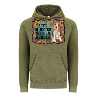 Vintage Olive life is better with a beagle Vintage Hoodie - RanaPortraitStore