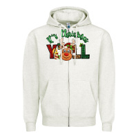 Oatmeal Heather it's christmas y'all reindeer Zipper Hoodie - Jasminsmagicworld