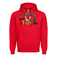 Red it's christmas y'all reindeer Zipper Hoodie - Jasminsmagicworld