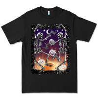 Black halloween dancing skeletons stars Premium Tee - BarkalooDesign