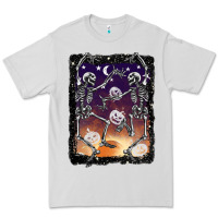 Dove Grey halloween dancing skeletons stars Premium Tee - BarkalooDesign