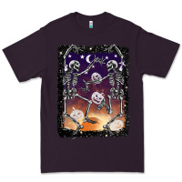 Plum halloween dancing skeletons stars Premium Tee - BarkalooDesign